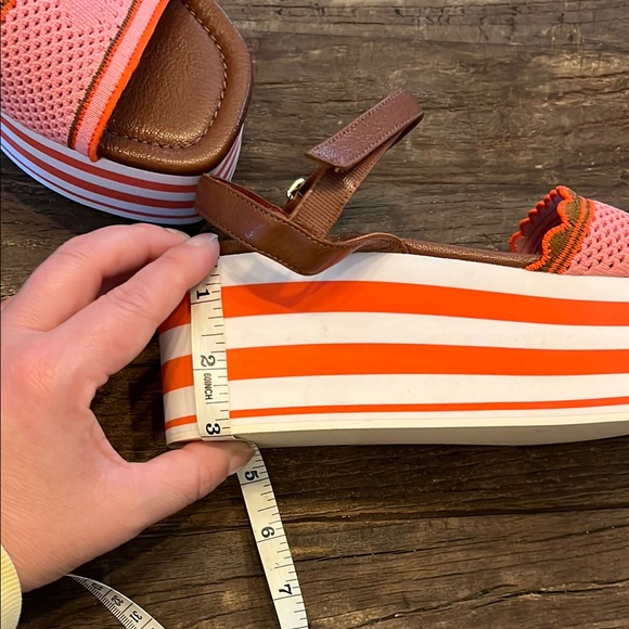 Kate Spade Highrise Platform Vibrant Pink and Orange Sandals - Picture 5 of 5